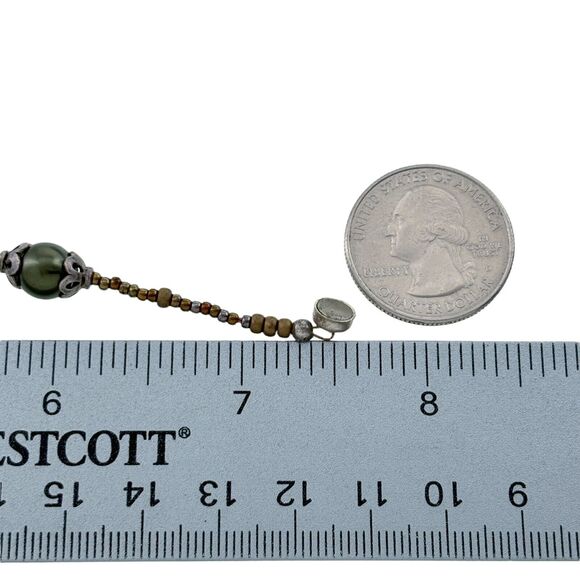 Silver Tone Black Pearl Bead Magnet Clasp Bracelet 7.5" - Picture 4 of 4